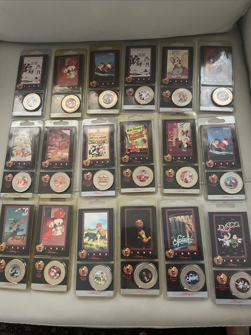 Disney Vintage Cartoon coin Set - Red, Black, Gold, White